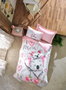L'essentiel linge de maison Juego Funda Nórdica Algodón Ranforce 100% Koala Pink 160x220cm, Sábana 160x240cm, Funda Almohada 50x70cm Rosa y Blanco